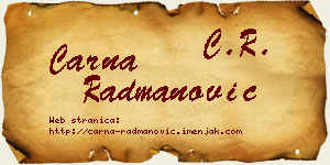 Čarna Radmanović vizit kartica